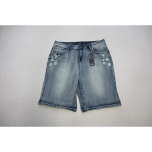 Earl Jeans Shorts Rugged Stretch Blend Blue Denim Womens Size 16‎ NWT